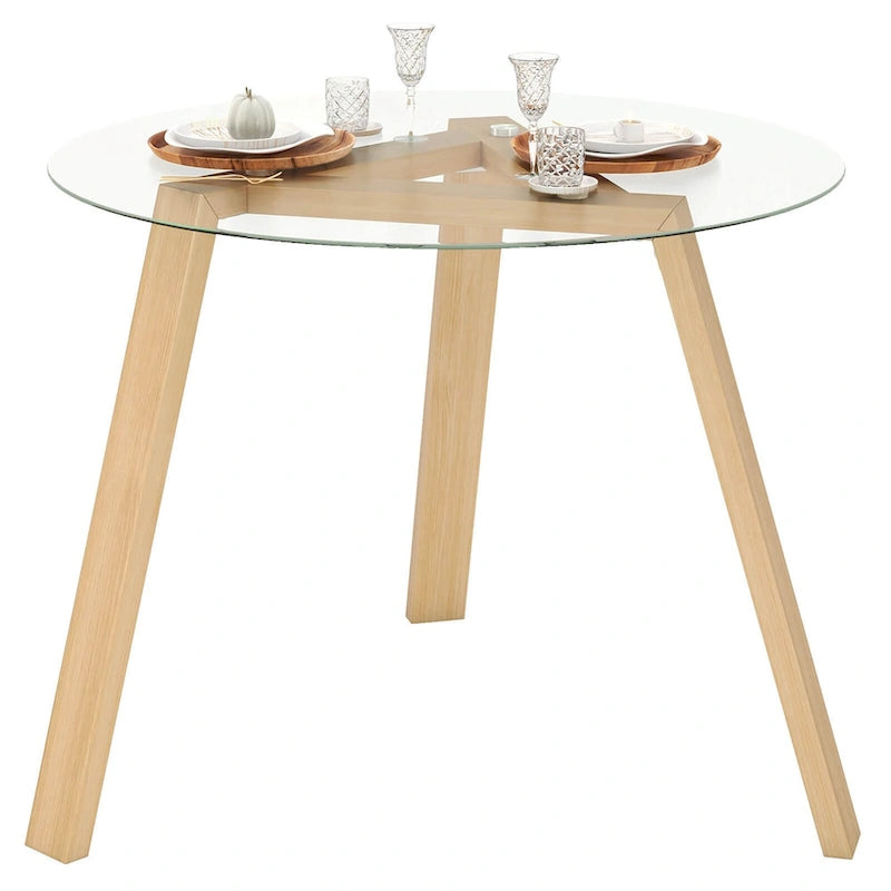 Costway 36 Round Glass Dining Table for 4 with Tempered Glass - See Details 18