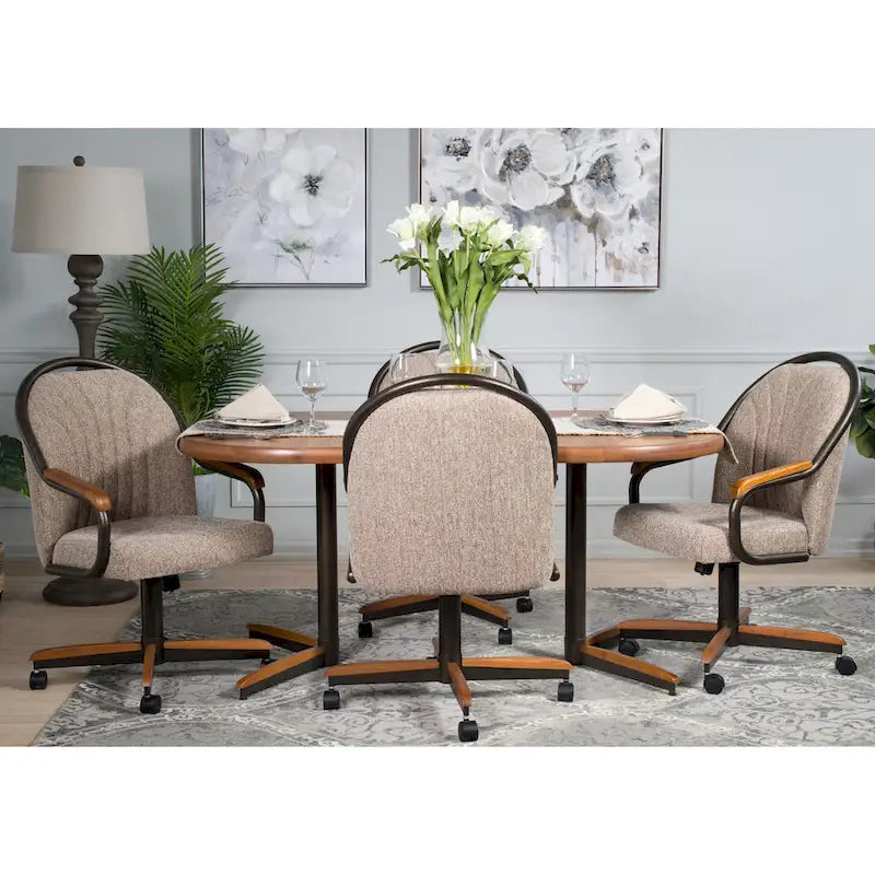 Casual Dining Swivel and Tilt Rolling Dining Chair - 38 Hx221/2 Wx22 D - 38 Hx24 Wx22 D 9