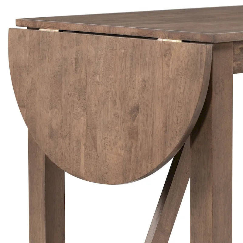 Set da 3 Pezzi Tavolo da Pranzo a Foglia Cadente a Altezza Bancone in Legno 20
