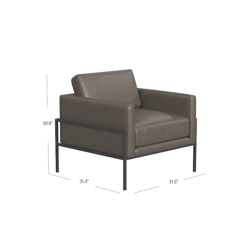 HomePop Modern Upholstered Club Chair w/Metal Frame 24