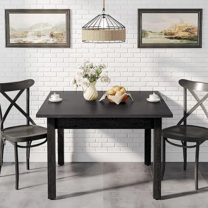 39.4 Inches Square 2-4 People Dining Table with Solid Wood Legs for Living Room Dining Room 11