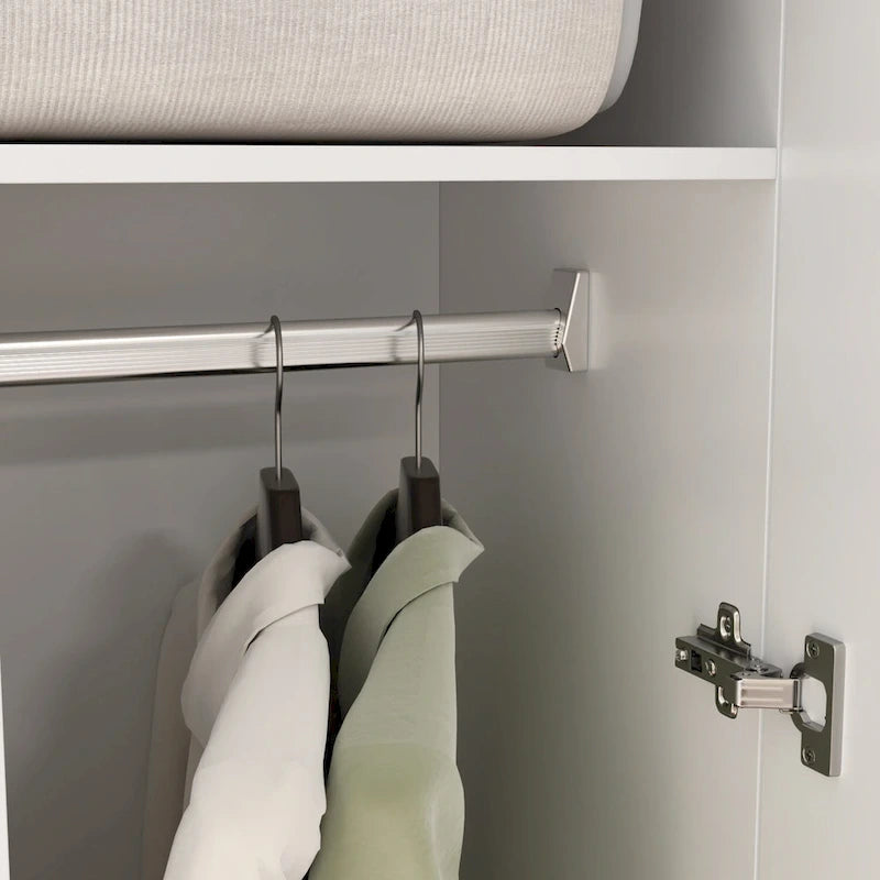 2-Door Wardrobe Armoires Freestanding Bedroom Armoire with Hanging Rod 15