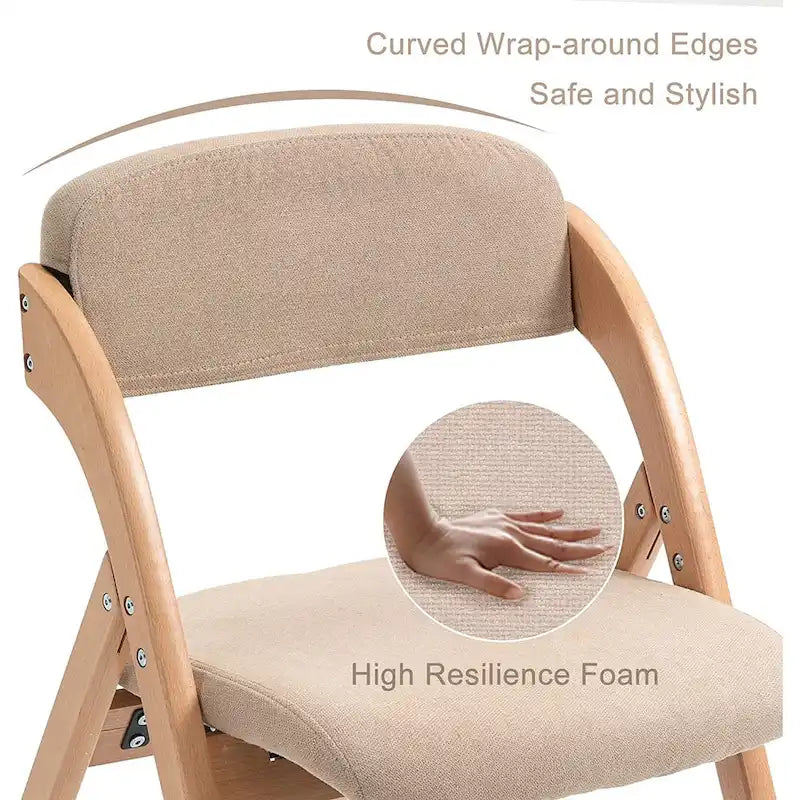 Wooden Stackable Dining Folding Chairs with Padded Seats(Set of 4) 6