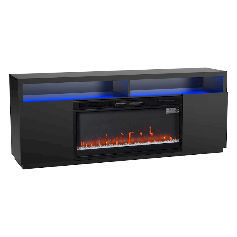 68 Modern Black RGB Electric Fireplace TV Stands Console for TVs Up to 72-inch 11