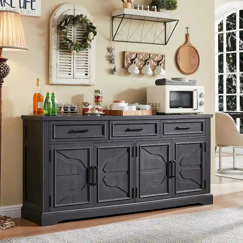 Farmhouse Buffet Sideboard Cabinet,Coffee Bar Wine Bar for Dining Room - N/A 23