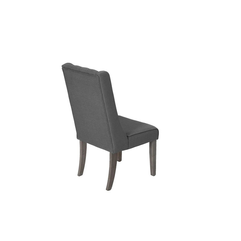 Set da pranzo allungabile Best Quality Furniture da 9 pezzi, in stile rustico grigio 18
