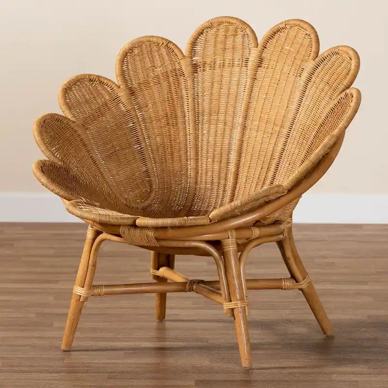 Blossom Bohemian Honey Rattan Accent Flower Chair 11