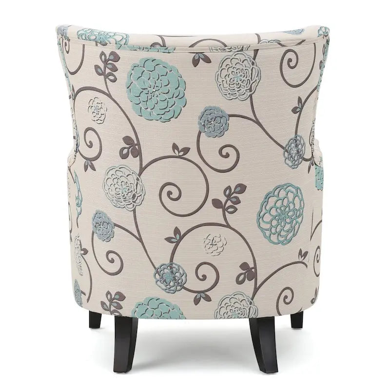 Modern Retro 30.25 High Back Upholstered Arm Chair with Wood Legs for Living Room 23