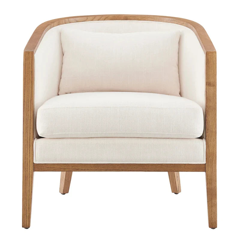 Tillman Linen Accent Arm Chair with Rattan 16