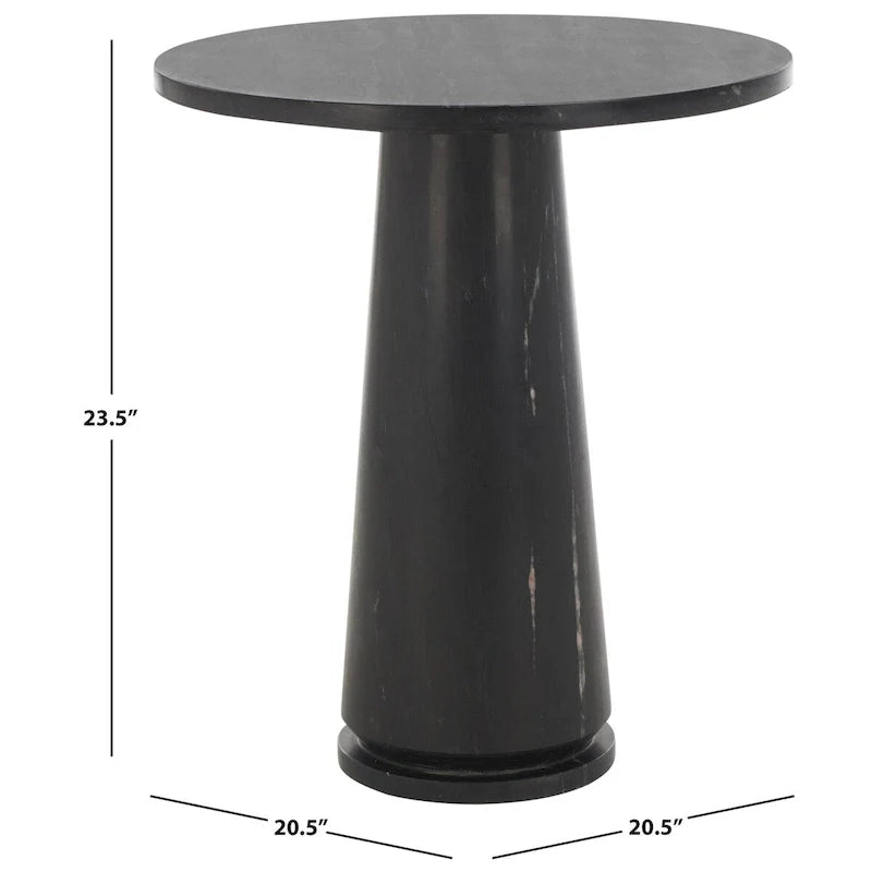 SAFAVIEH Couture Ghicu Tall Round Marble Accent Table - 22 In W x 21 In D x 24 In H - 21Wx21Dx24H 8