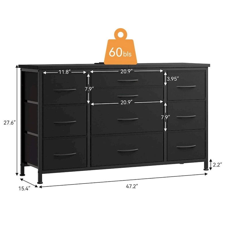 Bedroom Dresser with 10 Large Drawers for 55 Long TV Stand - 55 inches 23