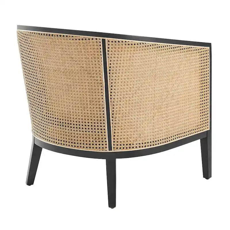 Tillman Linen Accent Arm Chair with Rattan 6