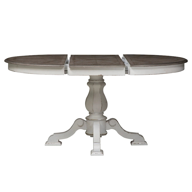 Magnolia Manor Round Pedestal Dining Table with Expandable Leaves - 2 Finishes 8