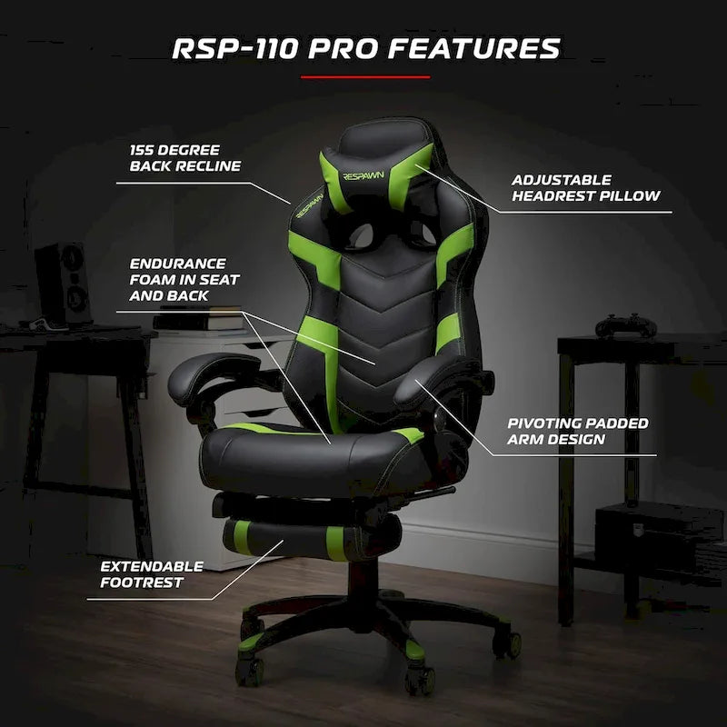 RESPAWN 110 Pro Gaming Chair - Gaming Chair with Footrest, Ergonomic Computer Desk Chair 13