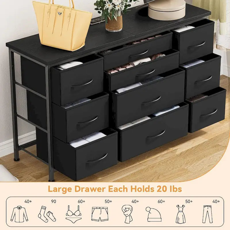 Bedroom Dresser with 10 Large Drawers for 55 Long TV Stand - 55 inches 25
