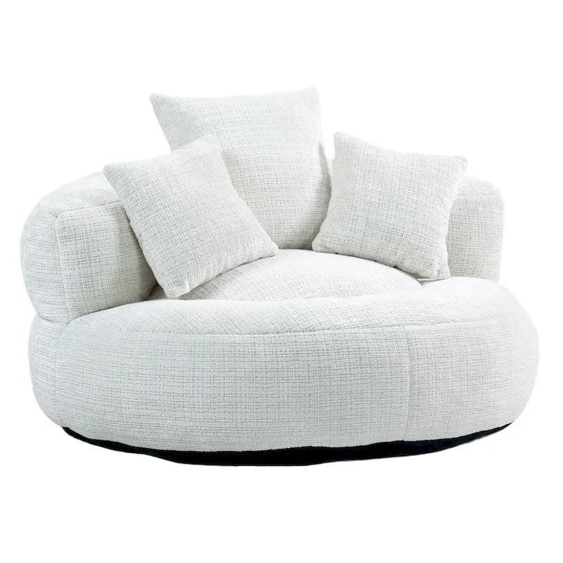 Chenille High Back Lazy Sofa with 3 Pillows and Oversized Bean Bag Chair 22