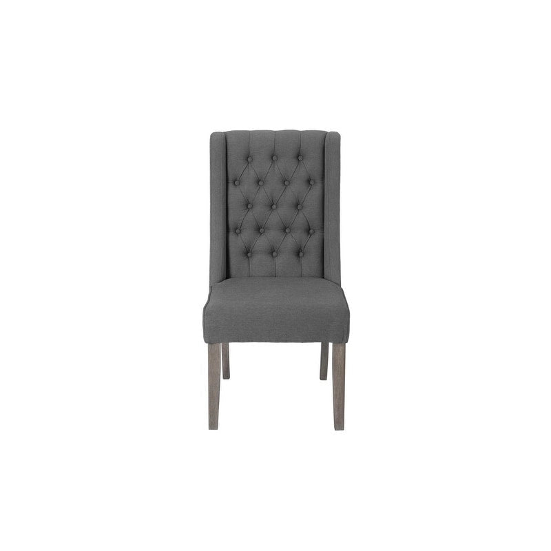 Set da pranzo allungabile Best Quality Furniture da 9 pezzi, in stile rustico grigio 16