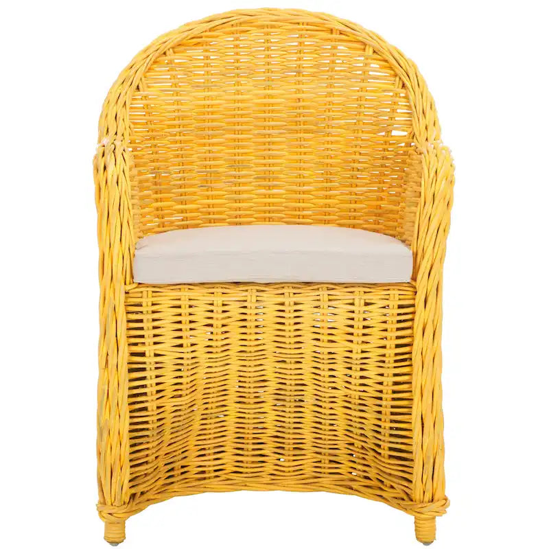 SAFAVIEH Sinja Yellow Rattan Club Chair - 24  x 26  x 35  - 24Wx26Dx35H 23