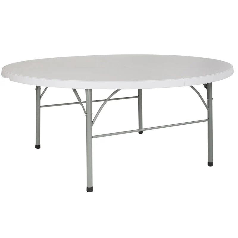 6-Foot Round Bi-Fold Plastic Event Folding Table with Handle 4