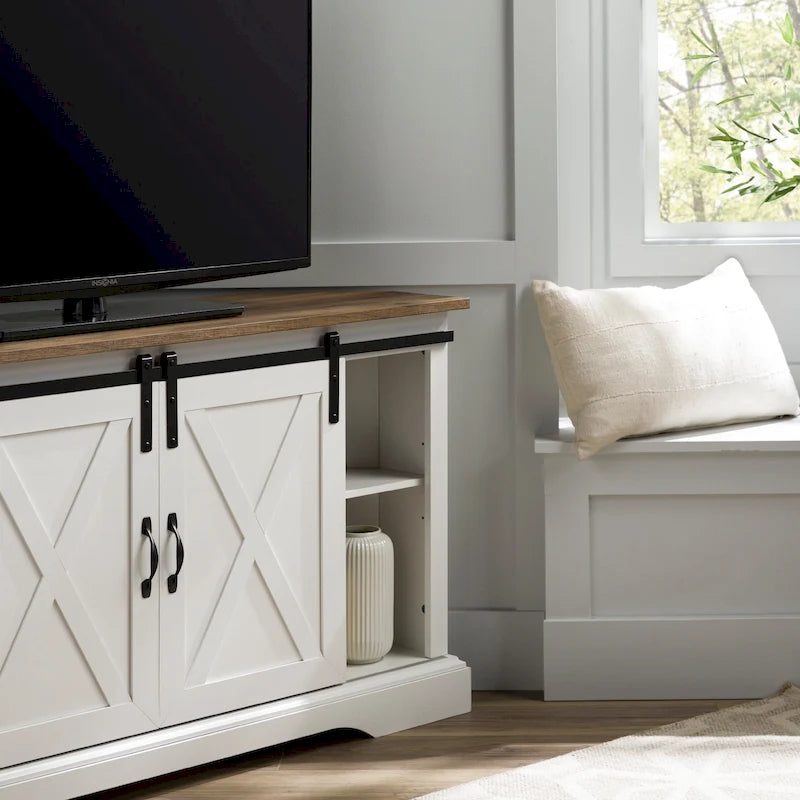 Middlebrook 52-inch Sliding Barn Door Corner TV Stand 30