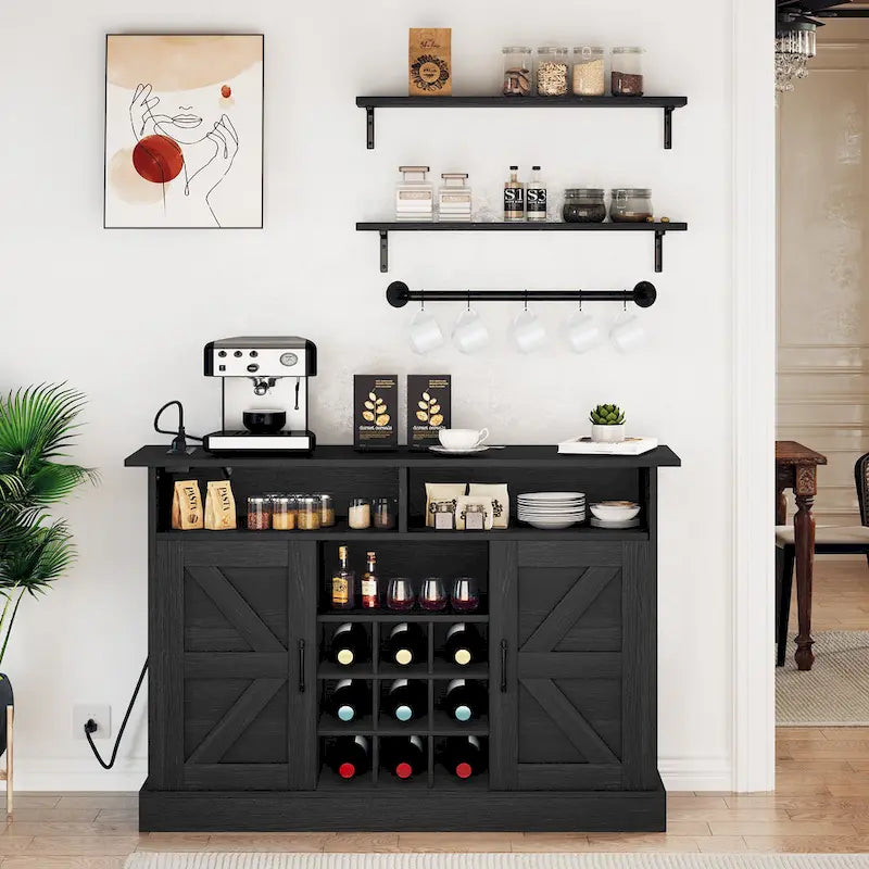 Moasis 52 Buffet Cabinet Farmhouse Coffee Bar Cabinet 8
