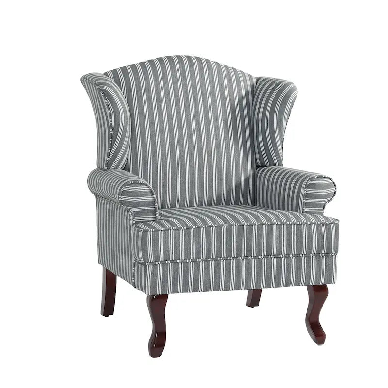 2 Set Traditional Wingback Accent Chairs Upholstered Armchair 25