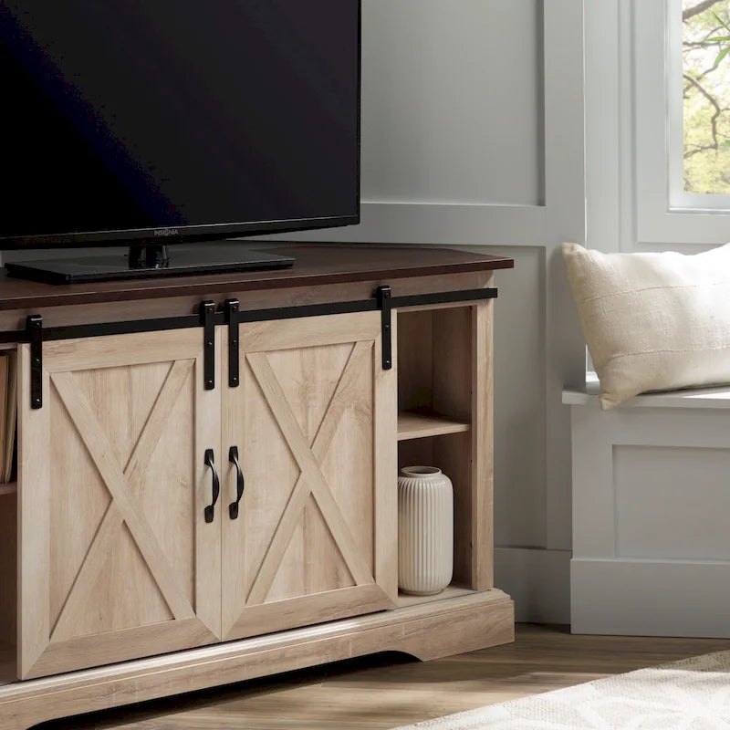 Middlebrook 52-inch Sliding Barn Door Corner TV Stand 19