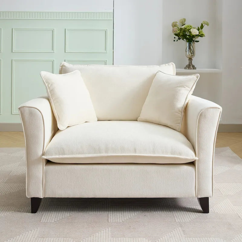 Oversized Chenille Fabric Armchair 8