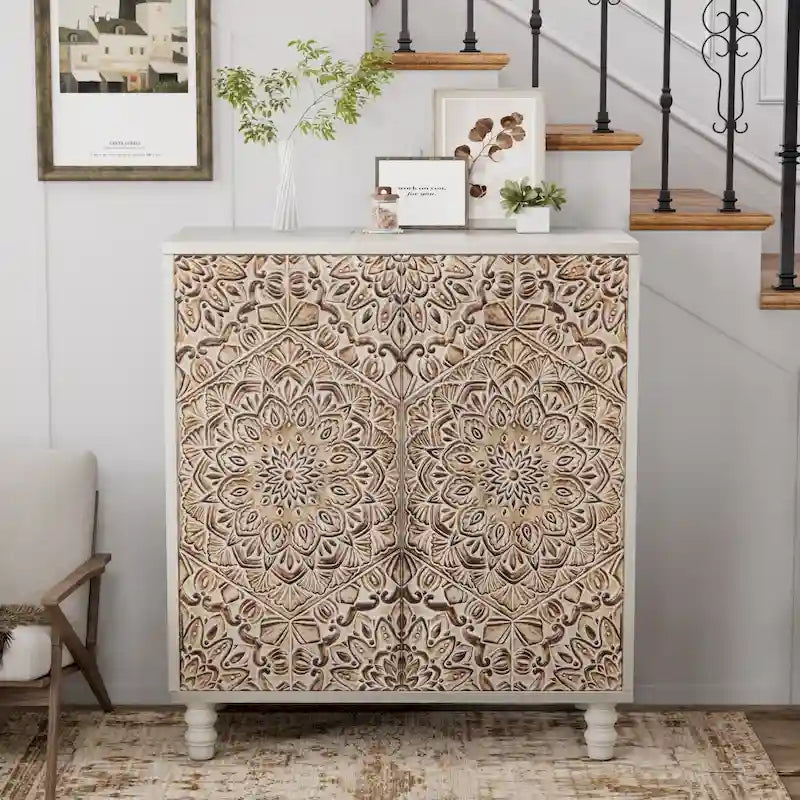 COSIEST Vintage Sideboard Storage Cabinet and Buffet 6