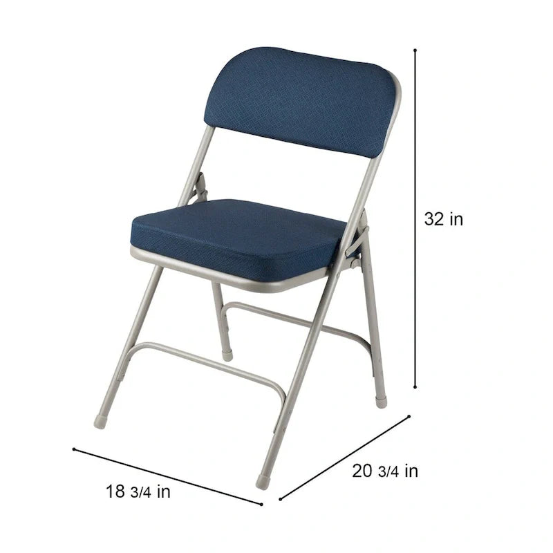 Hampden Furnishings Bernadine Collection Deluxe Fabric Padded Folding Chair, Pack of 2 34