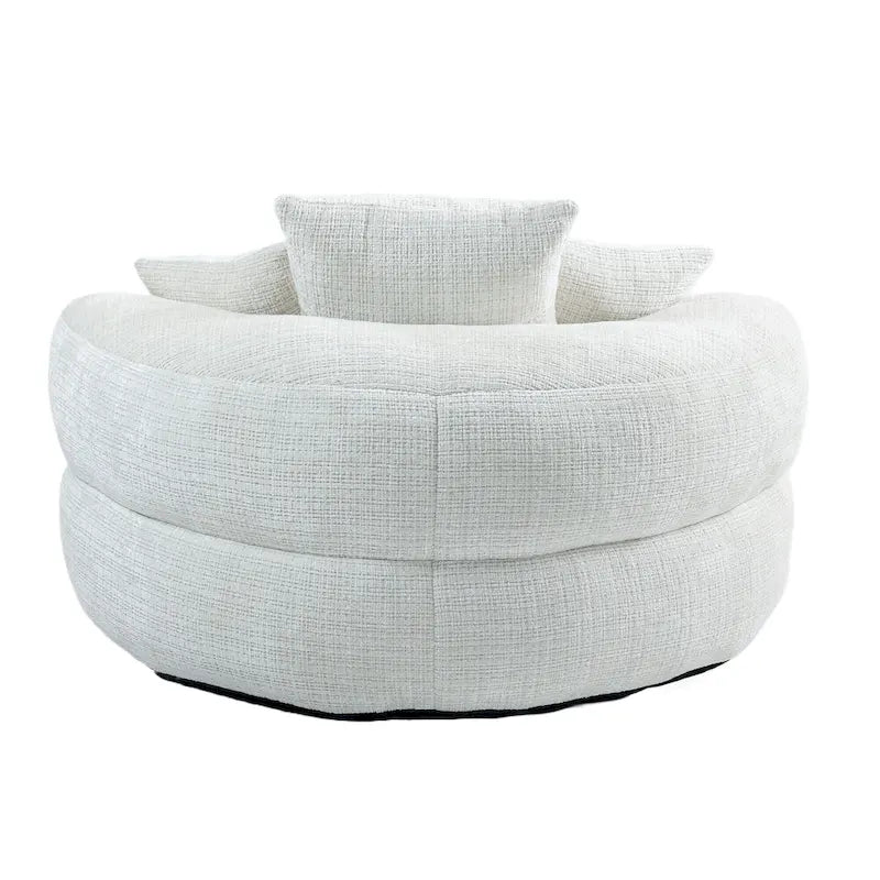 Chenille High Back Lazy Sofa with 3 Pillows and Oversized Bean Bag Chair 19