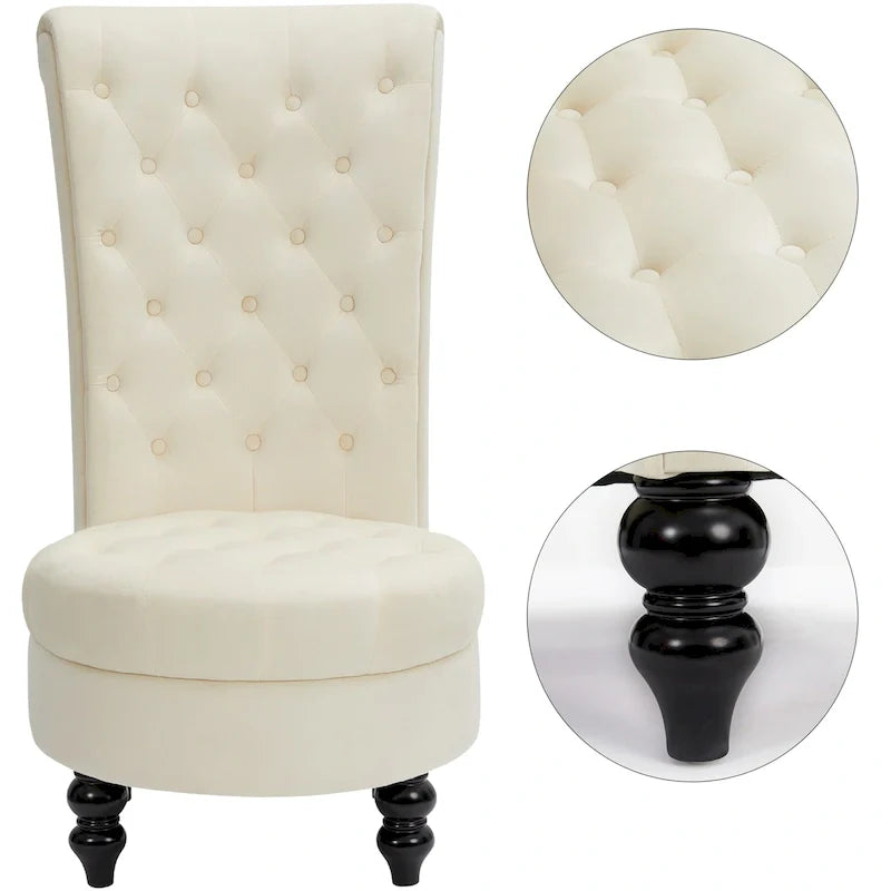 AVAWING Set of 2 Throne Royal Chair Thick Padding and Rubberwood Legs 28