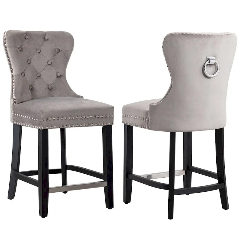 Sgabello da bancone Carter 24 Wingback Tufted Nailhead (set da 2) 22