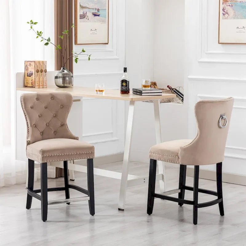 Sgabello da bancone Carter 24 Wingback Tufted Nailhead (set da 2) 9