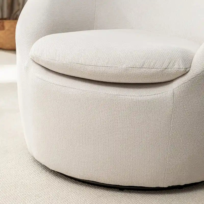 Swivel Barrel Chair - 360° Rotation - Boucle Fabric 22