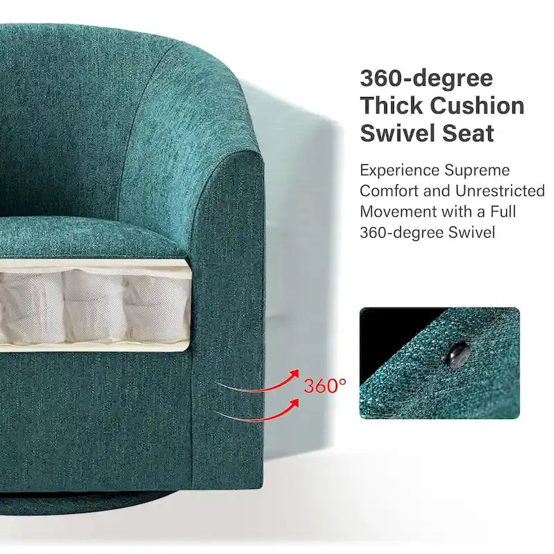 Cuenca Modern Upholstered Barrel Chair with Swivel Base 28