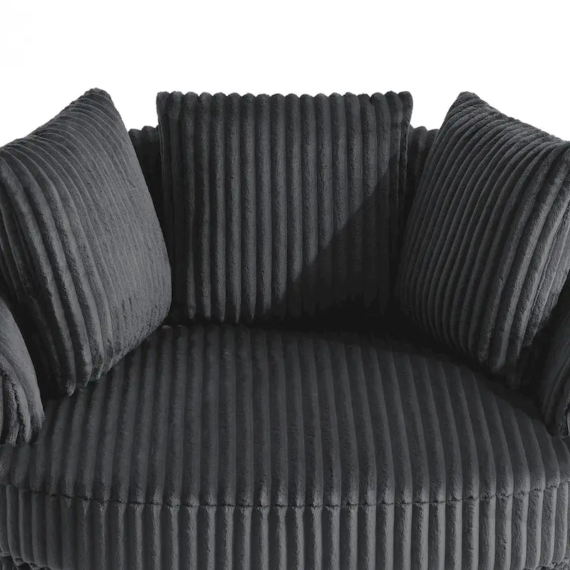 DREAMSIDEA 2 Set Recessed Arm Slipcovered Swivel Barrel Chair 14